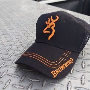 Browning Black Cap with Orange Stitching